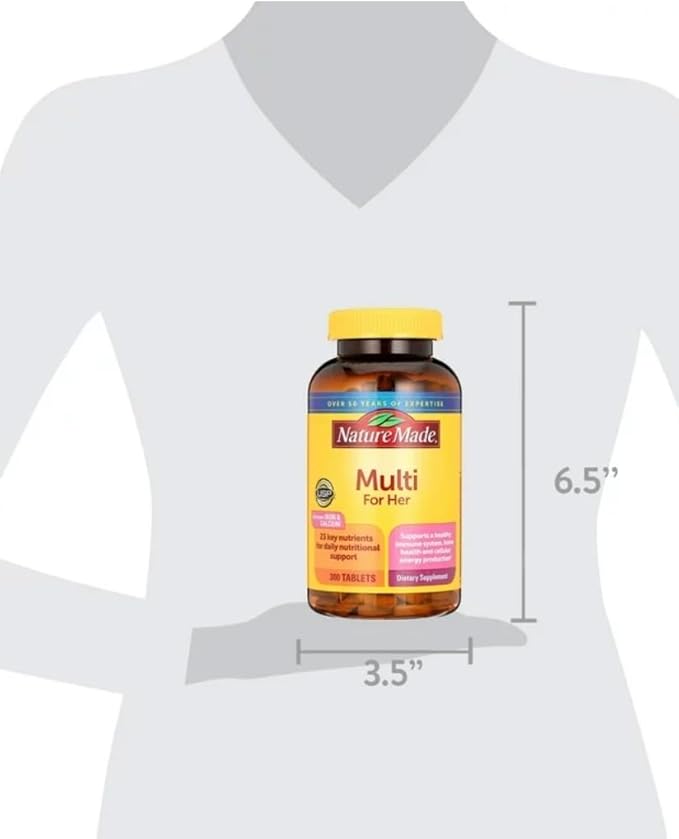 Nature Made Women's Multivitamin Tablets, 300 Count for Daily Nutritional Support