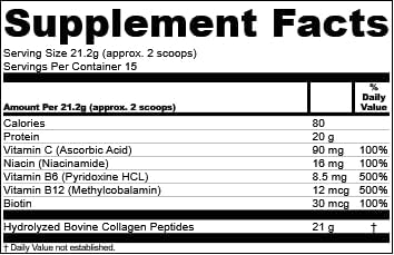 Collagen Peptides Powder – 11oz Unflavored – Pure Grass Fed Collagen Protein with Vitamin C, B3, B6, B12, Biotin for Hair, Nails, Skin and Joint Support – Non-GMO, Sugar-Free