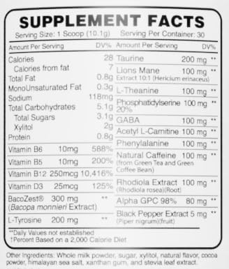 GMU SPORT Nootro-Prime Brain Boost - Focus Brain Supplement - Mushroom Supplement Powder with Alpha GPC, Nootropic Brain Supplements for Memory and Focus with Lions Mane, 30 Servings, Caramel Mocha