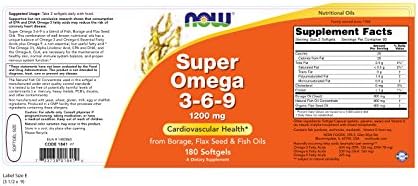Now Foods Super Omega 3-6-9 Soft-gels, 1200Mg, 180-Count