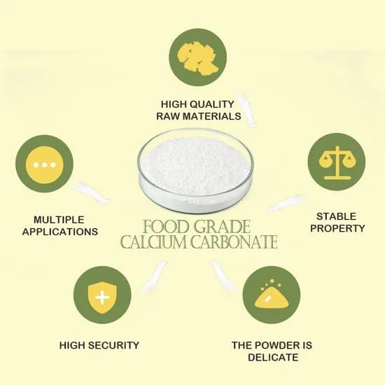 Pure Original Ingredients Calcium Carbonate (1.1lb) 500gm - Calcium Supplement, Calcium 500mg - Calcium Carbonate Food Grade, Dietary Supplement, Food Preservative, Acid Neutralizer
