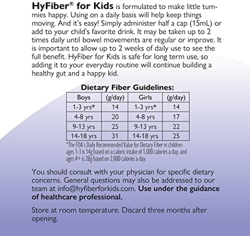 Medtrition HyFiber Liquid Fiber for Kids in Only One Tablespoon, Supports Regularity and Softer Stools, FOS Prebiotics for Gut Health, 6 Grams of Fiber, 32 Servings per Bottle 16 Fl Oz (Pack of 2)