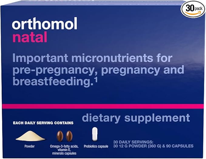 Orthomol Natal, Prenatal Nutritional Support for Fertility, Pregnancy and Lactation, Comprehensive Vitamins, Minerals & Essential Nutrients 30 Count (Pack of 1)