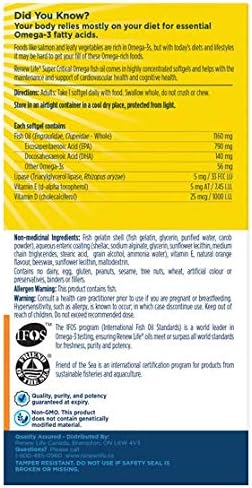 Renew Life Norwegian Gold Adult Fish Oil - Super Critical Omega, Fish Oil Omega-3 Supplement - Gluten & Dairy Free - 60 Burp-Free Softgel Capsules