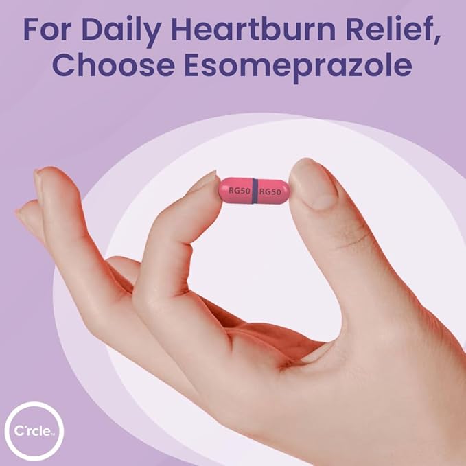 C'rcle Esomeprazole Magnesium 20mg (84 Ct, Six 14 Day Courses) - Antacid Pills Delayed-Release Capsules, Acid Reducer Pills for Frequent Heartburn Relief - Antacids for Acid Reflux Medicine