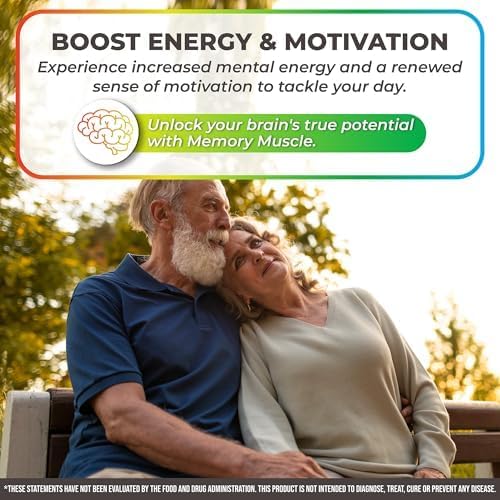 Memory Muscle - Premium Memory Support Supplement with Nootropics for Enhanced Focus & Mental Clarity - Featuring B12 for an Added Energy Boost