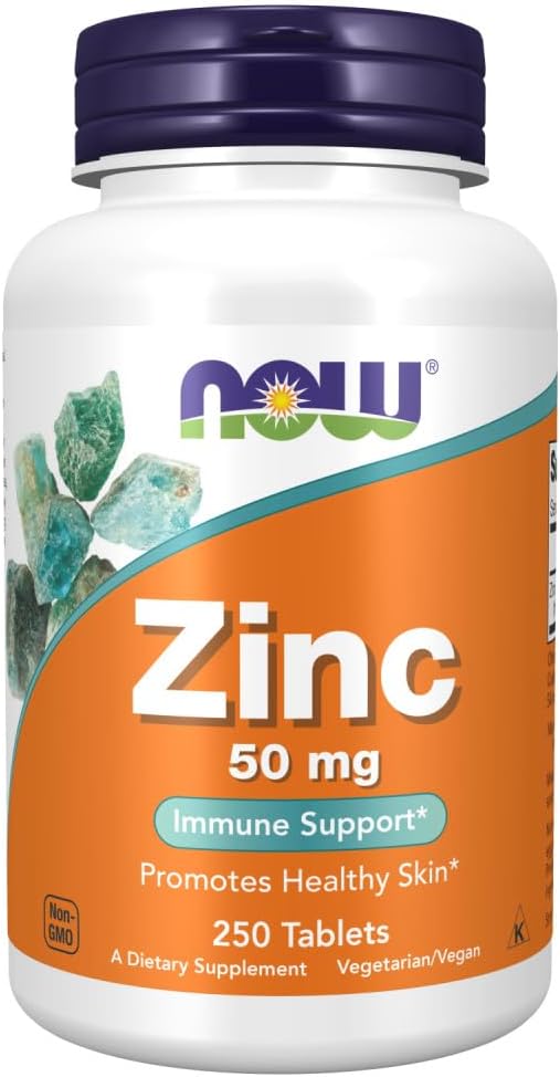 Now Foods Zinc (from 405mg of Zinc Gluconate), White, Unflavored, Tablet, 250 Count