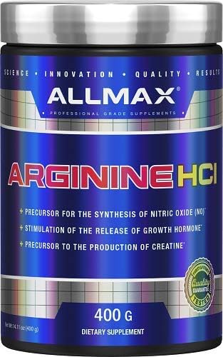 ALLMAX Essentials ARGININE HCL - 400 g - Precursor for Synthesis of Nitric Oxide - Vegan & Gluten Free - 200 Servings