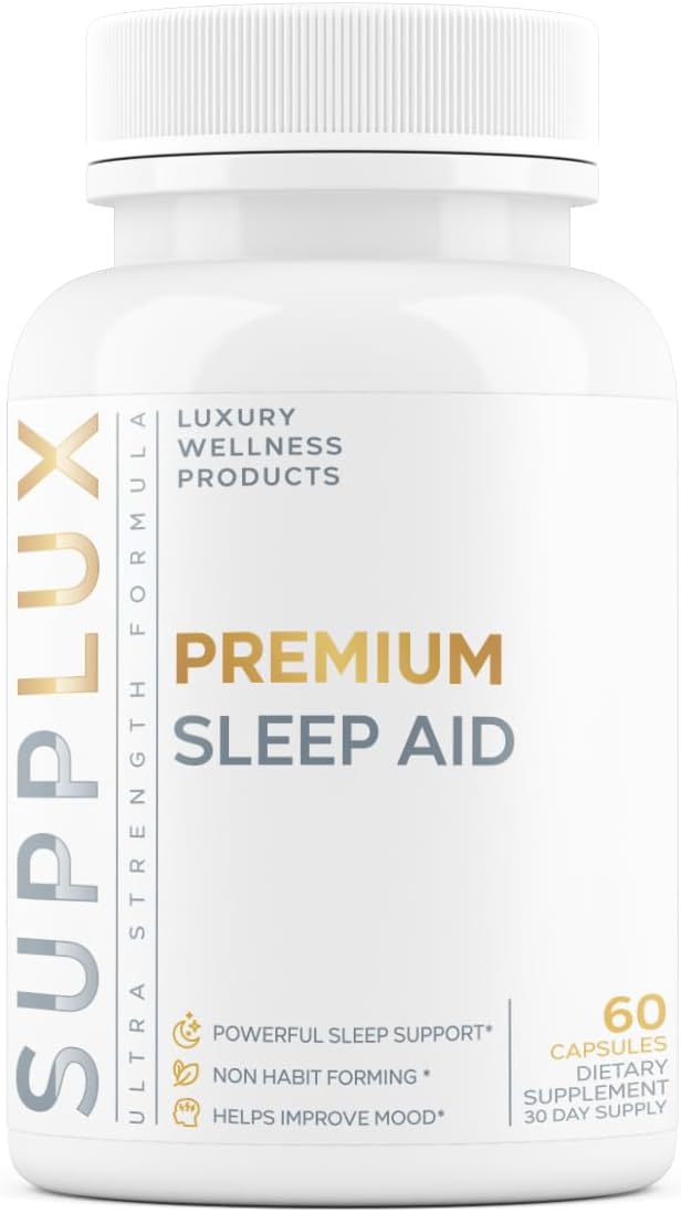 Premium Sleep Aid for Adults - NEW Non-Habit Forming Sleep Aid for Adults | Mood, Sleep, Restfulness Support | 18 Research Backed Ingredients | Melatonin, Magnesium, GABA, Ashwagandha & More - 60 Caps