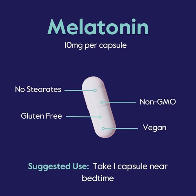 BESTVITE Melatonin 10 mg - 360 Veg Caps - No Stearates - No Sucralose, No Dextrose, No Silicon Dioxide, No Mannitol - Vegan - Non-GMO - Gluten-Free - Sleep Aid to Support Rest & Wake Cycles