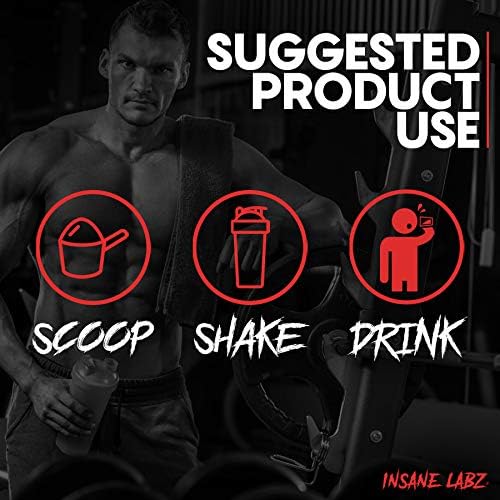 Insane Labz Insane Creatine Monohydrate Powder - Unflavored, Pre Workout, Post Workout, Strength Size Power, 60 Servings