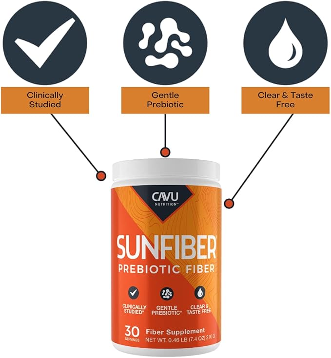 Sunfiber, Gentle Prebiotic Fiber Supplement | Promotes Comfortable Digestion & Regularity* | Intestinal & Colon Health* (30 Servings)