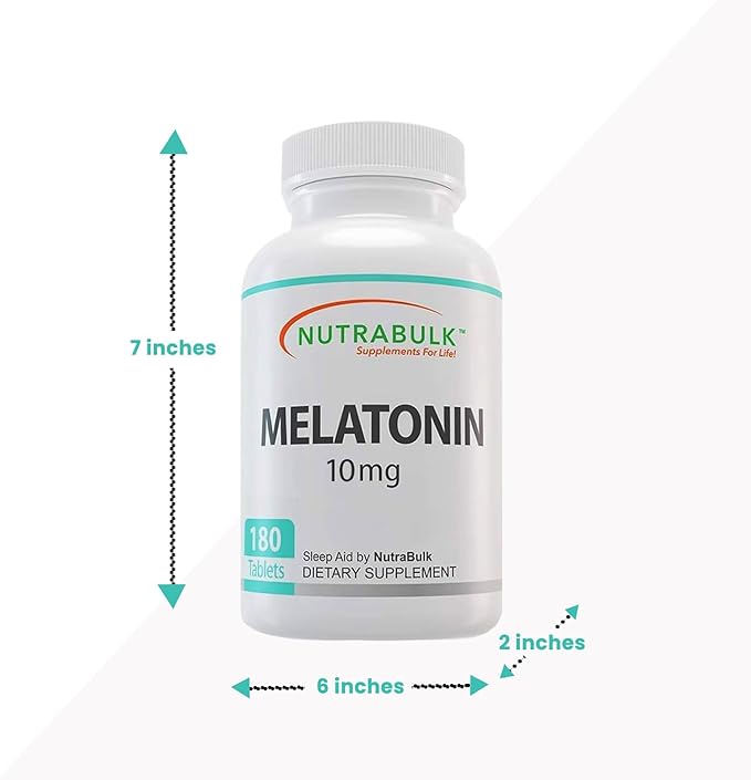 Melatonin 10 mg Tablets – Quick Release Natural Nighttime Sleep Aid for Adults. (180 Count)