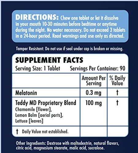 Melatonin (0.3 mg) Herbal Supplement for Kids - chewable Tablets