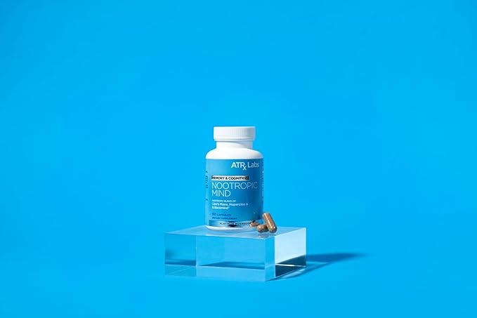 Nootropic Mind: Memory & Cognition - Brain Supplement, with Lion’s Mane Mushroom, Huperzine A, and Bacopa, May Support Brain Health, Vegan and Gluten-Free, 60 Capsules
