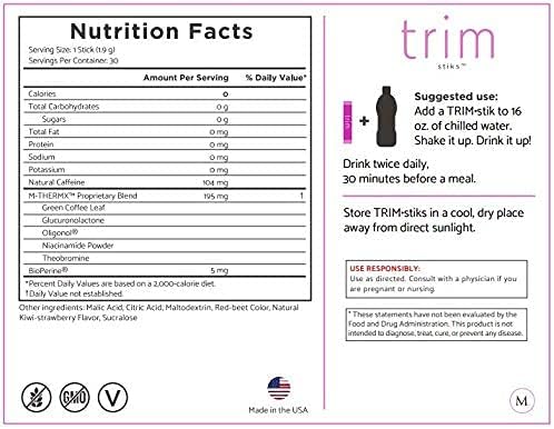 Nu Kai Wellness Trim Stick with Gift, 30 ct.- up to 60 Servings - Delicious Kiwi Strawberry Beverage - Low-Calorie - Formerly Slim Stix