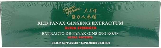 Prince Of Peace Red Panax Ginseng Extractum Ultra Strength, 0.34 fl. oz. Each – Brain Boosting Supplement – Red Panax Ginseng Shots – Support Energy, Mood, & Focus - 2 Pack - 20 Bottles