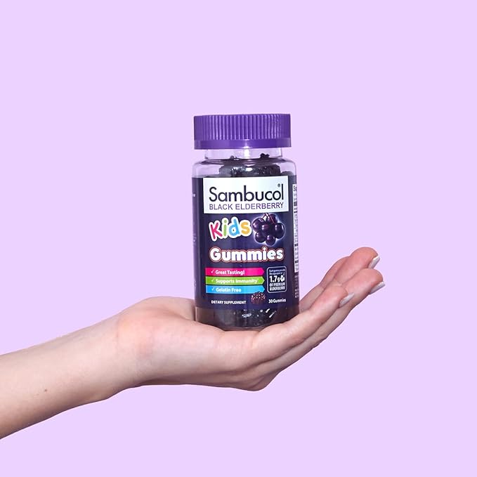 Sambucol Black Elderberry Syrup and Gummies for Kids - Elderberry Syrup Kids, Kids Elderberry Gummies, Black Elderberry Syrup for Kids, Sambucus Kids - 7.8 Fl Oz, 30 Gummies Bundle