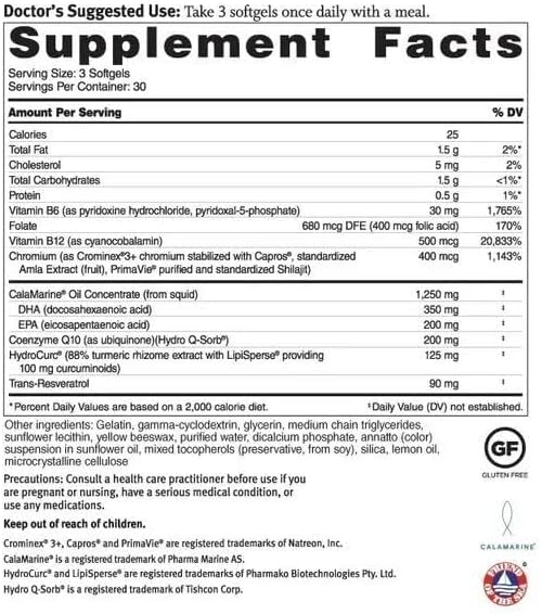 Dr. Sinatra Omega Q Plus PRO – Professional Strength Heart and Healthy Aging Support with 200 mg of CoQ10 and 90 mg of Resveratrol for Optimal Cellular Energy Production (90 softgels)