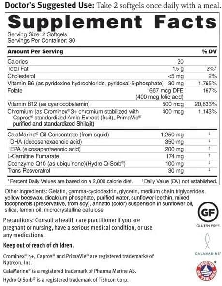 Dr. Sinatra Omega Q Plus 100 Resveratrol – Omega-3 Supplement Supports Heart Health and Provides Antioxidant Power with 100mg of CoQ10 and Resveratrol (60 softgels)