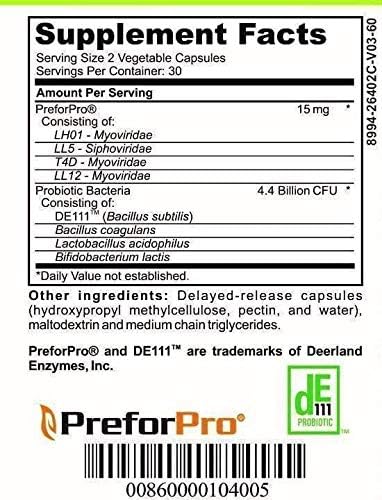Low FODMAP Certified Probiotic & Prebiotic Synbiotic Supplement, IBS IBD & SIBO Dairy Free Vegan, Soy/Gluten/Inulin Free Non GMO No Gas No Bloating (60 Caps)