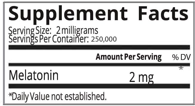 Melatonin | Natural Sleep Aid Bulk Powder | Custom Dose 2mg - 5mg Replace Capsules (500g - 250,000 Doses)
