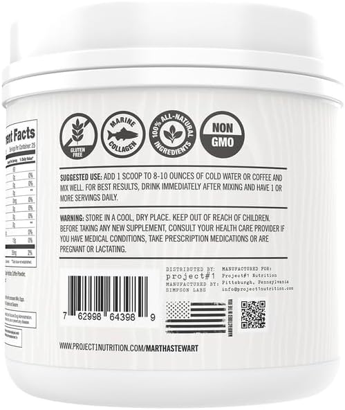 Martha Stewart Collagen Peptides Powder - Multi Collagen for Women | Healthy Supplement for Skin, Hair, Nails, and Bone Strength | 15g Protein | Coffee | 25 Servings
