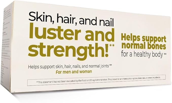 Hydrolyzed Collagen Peptides 30 Powder Packets with Vitamin C (1000mg) & Hyaluronic Acid, That Supports Hair, Skin, Nails & Joints, Orange Flavor, 30 Servings