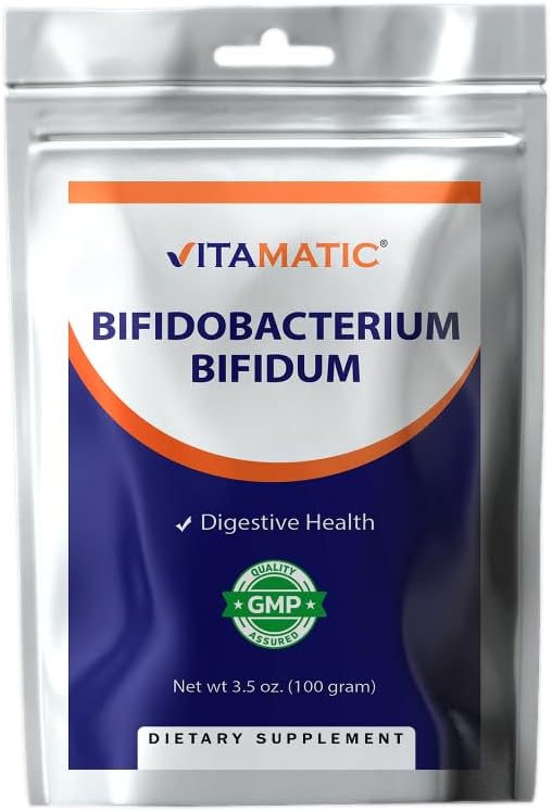 Vitamatic Bifidobacterium Bifidum Probiotic Powder - Digestive Health Support - 100 Gram (3.5 OZ) - 100 Servings