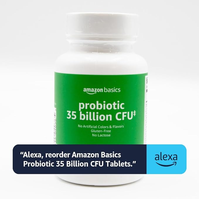 Amazon Basics Probiotic 35 Billion CFU, 8 Probiotic Strains with Prebiotic Blend, Supports Healthy Digestion, 30 Vegetarian Capsules, 1 Month Supply (Previously Solimo)