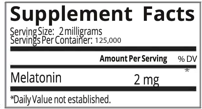 Melatonin | Natural Sleep Aid Bulk Powder | Custom Dose 2mg - 5mg Replace Capsules (250g - 125,000 Doses)