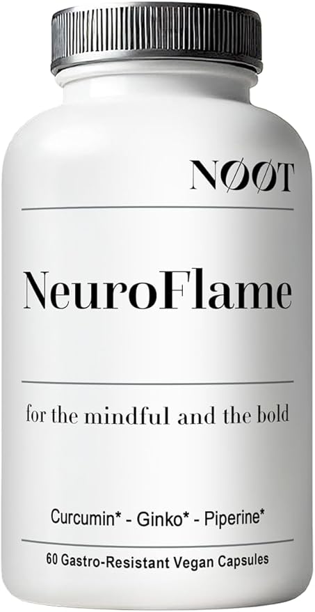 Neuro Flame - Ginkgo Biloba Supplement with Curcumin - Brain Supplements for Memory and Focus - 60 Capsules / 1 Month Supply