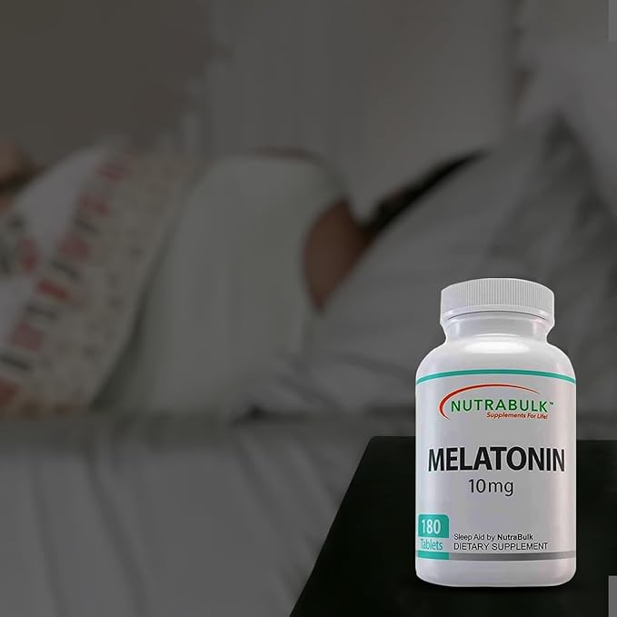 Melatonin 10 mg Tablets – Quick Release Natural Nighttime Sleep Aid for Adults. (180 Count)