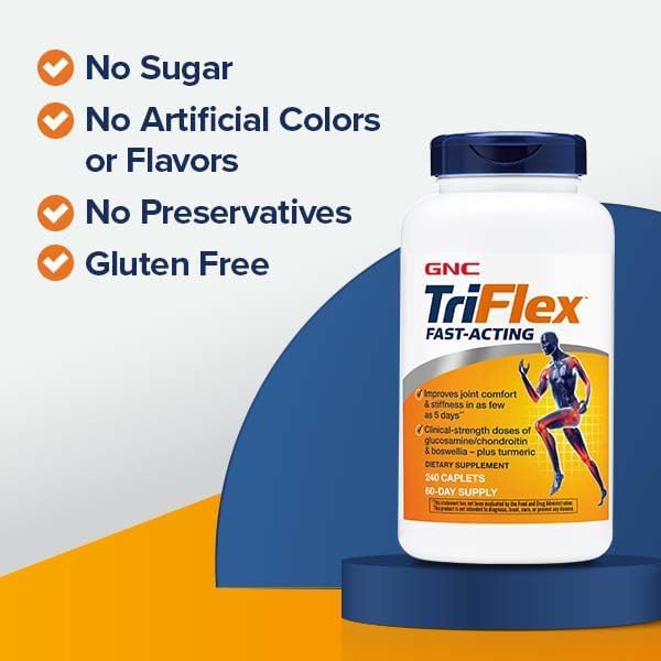 GNC TriFlex |Targeted Joint, Bone & Cartilage Health Supplement with Glucosamine Chondroitin & MSM |Support Mobility & Flexibility | 240 Caplets