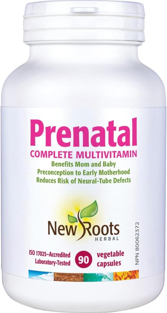 New Roots | Prenatal Vitamins and Minerals for Women with Folate & Iron, Calcium, and more| Complete Multivitamin with 23 Essential Supplements – All Stages Pregnancy Support & Postnatal (90 Capsules)
