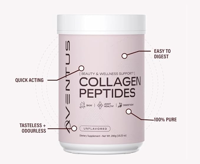 Collagen Peptides Beauty and Wellness Support for Skin, Hair, Nails, Joint Health and Digestion – Unflavored Powder 10g per Serving 29 Servings