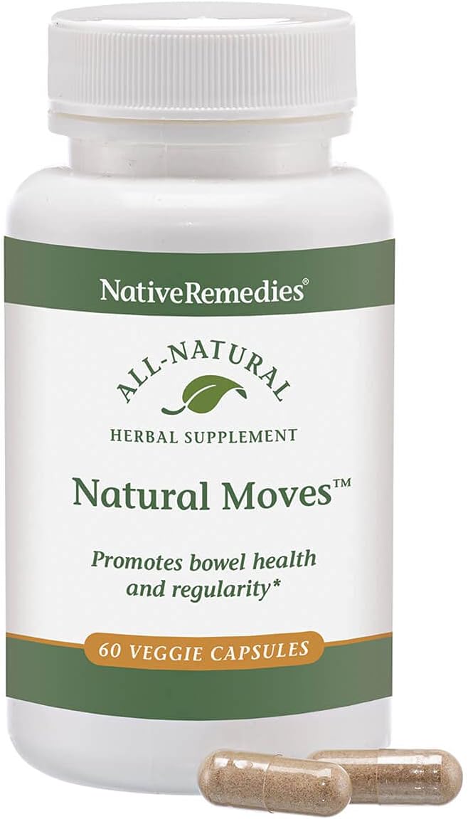 Native Remedies Natural Moves - All Natural Herbal Supplement Promotes Bowel Health and Regularity as Related to Constipation - 60 Veggie Caps