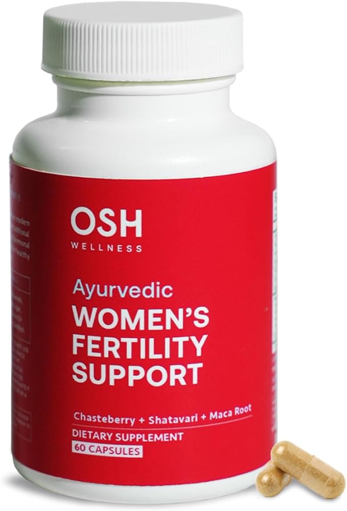 Ayurvedic Fertility Supplements for Women | Support Ovulation | Conception for Women | Egg Quality | Maca Root, Vitex, & Vitamins | Vegan | 90 Capsules - OSH Wellness