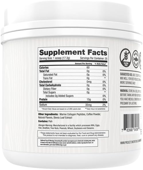 Martha Stewart Collagen Peptides Powder - Multi Collagen for Women | Healthy Supplement for Skin, Hair, Nails, and Bone Strength | 15g Protein | Coffee | 25 Servings