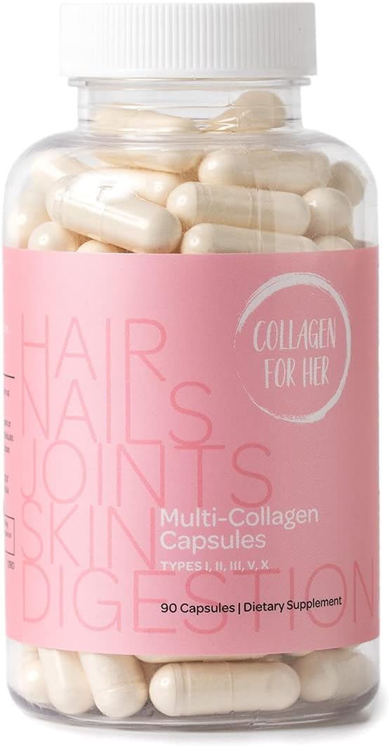 Multi Collagen Capsules for Women (Types I, II, III, V, X,) Hydrolyzed Collagen Peptides, Vitamin Supplement for Hair, Skin, Nails, and Joint Support (90 ct.)