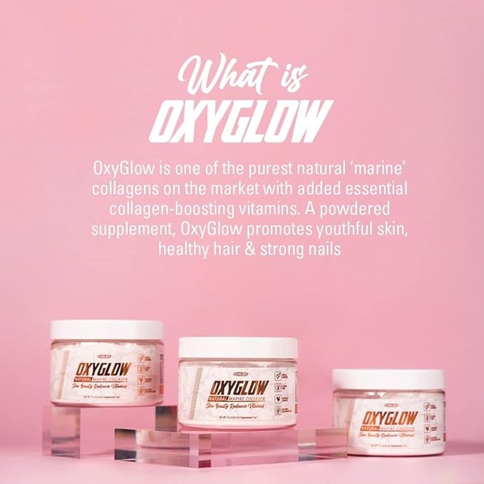 EHP Labs OxyGlow Natural Marine Collagen Powder - Hydrolyzed Marine Collagen Peptides Powder - Boosts Skin Elasticity & Firmness, Accelerates Nail Growth & Strengthens Hair, 30 Serves (Unflavored)