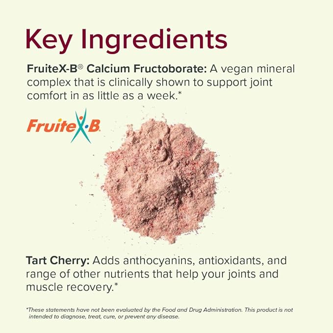 Sur Joint Support FruiteX-B Tart Cherry Capsules - Vegan Fast-Acting Relief for Better Joint Comfort and Mobility - Whole Tart Cherry and Calcium Fructoborate, Muscle Recovery (120 Capsules)