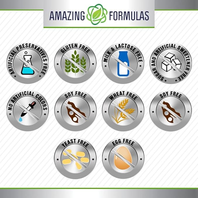 Amazing Formulas Zinc Gluconate 50mg 250 Tablets Supplement | Non-GMO | Gluten Free | Made in USA