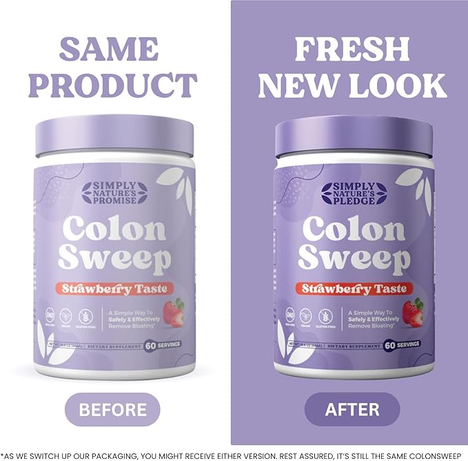 ColonSweep Psyllium Husk Powder Colon Cleanser - Vegan, Gluten Free Fiber Supplement - Safe Colon Cleanse for Constipation Relief, Bloating Relief & Gut Health -16 OZ (60 Servings)