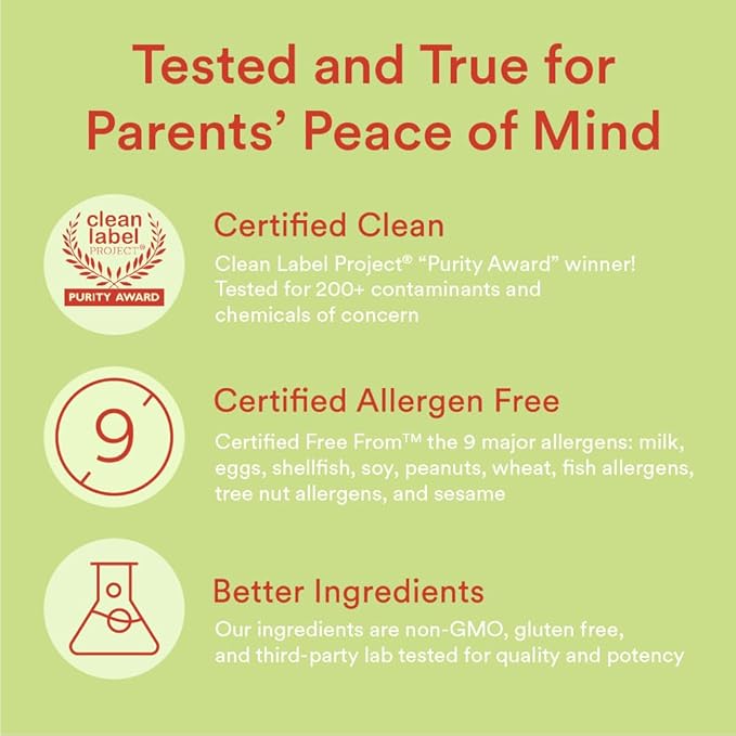 SmartyPants Kids Multivitamin Gummies and Fiber Supplement: Vitamin D3, C, Vitamin B12, B6, A, Zinc, Biotin, Inositol, Fiber Gummies, Three Fruit Flavors, 90 Count (22 Day Supply)