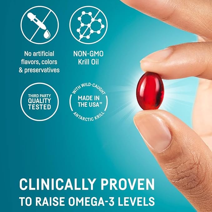 Kori Krill Oil Omega 3 Superior Absorption Oil Supplement, EPA & DHA, 600 mg, 60 Softgels