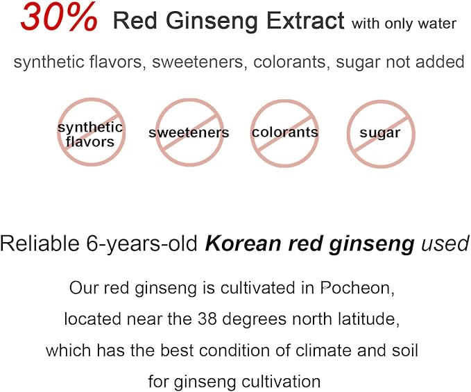 POCHEON KOREAN RED GINSENG Extract Stick, 30% Ginseng Extract, Single Serving Packs - 30 Sticks (10ml x 30), Natural Immune Support