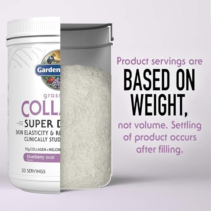 Garden of Life Grass Fed Collagen Super Beauty Powder - Blueberry Acai, 20 Servings, Collagen Powder for Women Skin Hair Nails Joints, Collagen Peptides Powder, Collagen Protein, Collagen Supplements