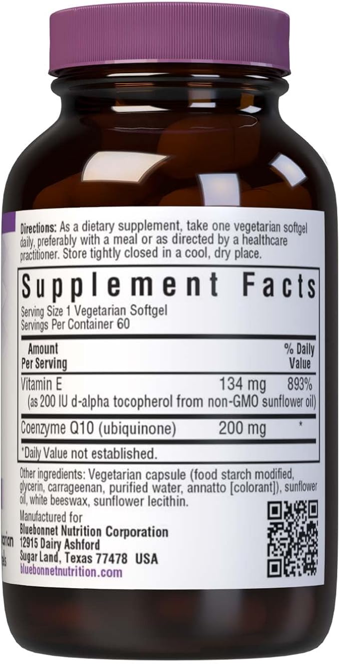 BlueBonnet CoQ-10 Vegetarian Softgels, 200 mg, 60 Count