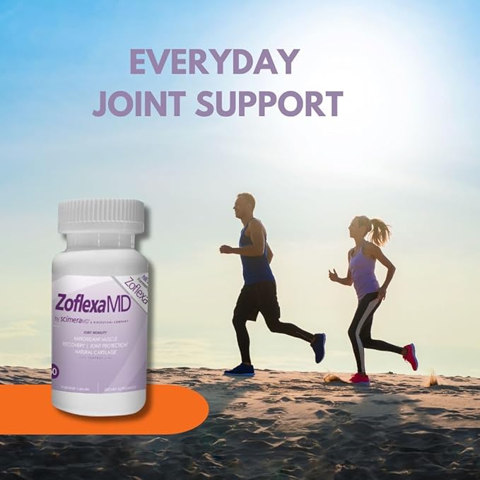 ScimeraMD® Zoflexa Joint Support Supplement with Glucosamine, Chondroitin, Boswellia, Turmeric, MSM, for Joint and Cartilage Health, 60 CT